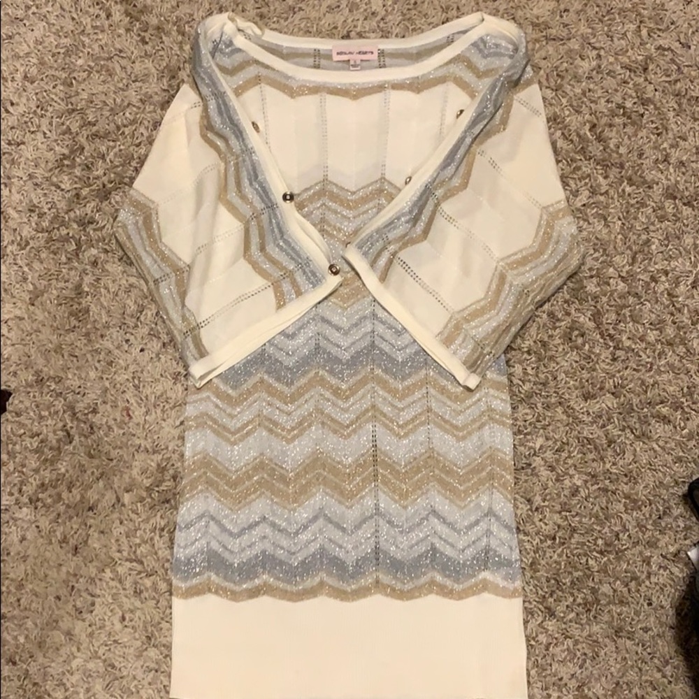 NWOT. Sequin Hearts tunic sweater